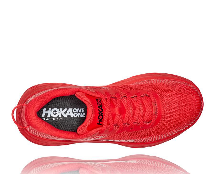 Hoka One One Running Shoes Mens Red - Bondi 7 - 95102OUCB